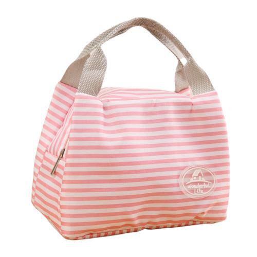 Sac Isotherme Repas New-York Mon Sac Isotherme Rayures Roses