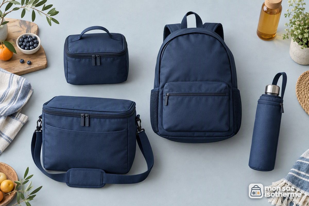 Quatre familles de sacs isothermes : sac repas, sac à dos, glacière souple et sac bouteille