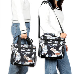 Sac isotherme repas Tahiti à motif floral, bleu, avec bandoulière