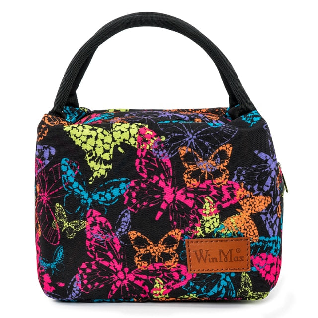 Sac isotherme repas Canton à motif papillons multicolores