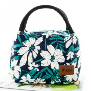 Sac isotherme repas Hanoï à grande fleur blanche