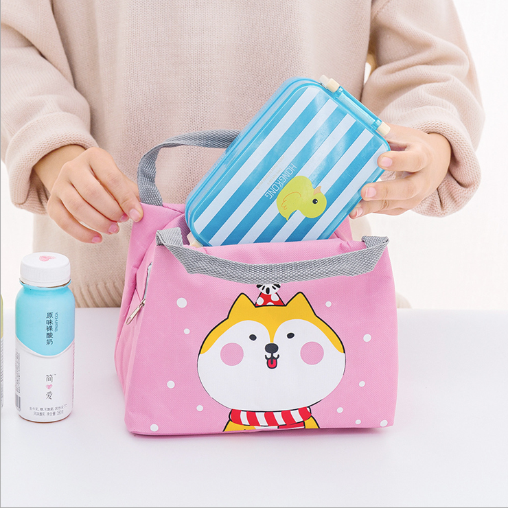 Sac isotherme enfant Rose Shiba pour boîte à lunch, Oxford imprimé