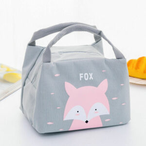 Sac isotherme enfant Renard Rose, en Oxford imprimé