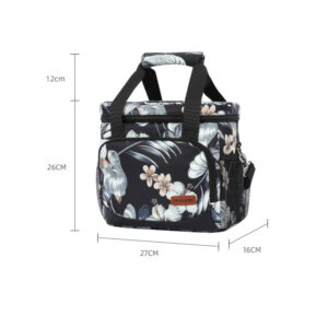 Sac isotherme repas Tahiti à motif floral, bleu, avec bandoulière