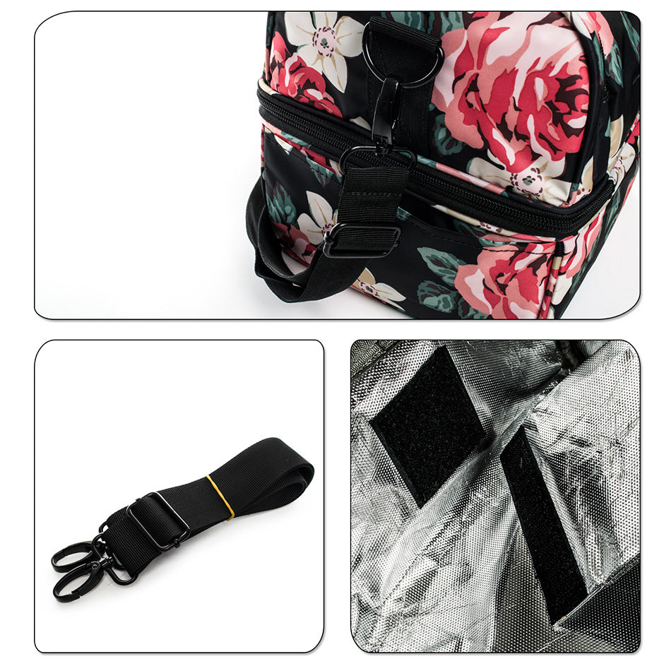 Sac isotherme repas New Delhi à motif fleuri, esprit îles