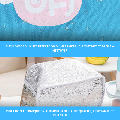 Sac isotherme enfant Ours Polaire, grande fermeture éclair