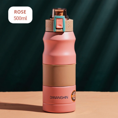 Gourde isotherme Voyage 500 ml à bec isolé anti-fuite