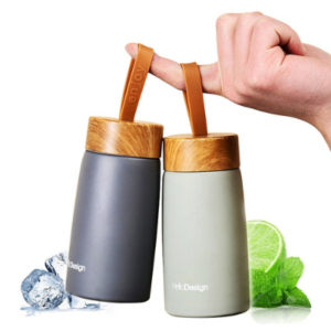 Gourde isotherme Bambou 280 ml, mini format en inox