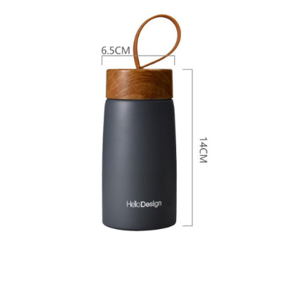 Gourde isotherme Bambou 280 ml, mini format en inox
