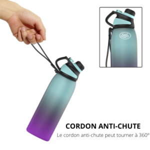 Gourde isotherme à bec verseur, inox légère, 0,95 ou 1,2 L