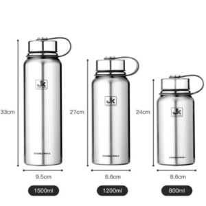 Gourde isotherme Inox à large ouverture, 800 à 1500 ml
