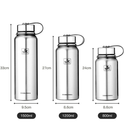 Gourde isotherme Inox à large ouverture, 800 à 1500 ml
