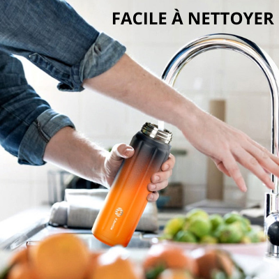 Gourde isotherme Montagne à bouton poussoir, 450 ou 600 ml