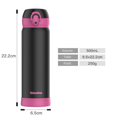 Gourde isotherme Noire 500 ml de 250 g en inox