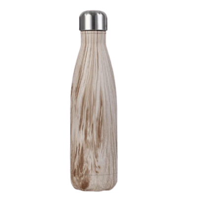 Bouteille isotherme Bois Blanc 500 ml, effet naturel
