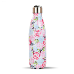 Bouteille isotherme Motif Rose, fleurs pastel, 500 ml