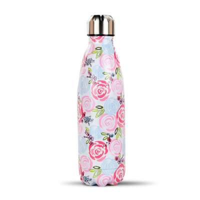 Bouteille isotherme Motif Rose, fleurs pastel, 500 ml
