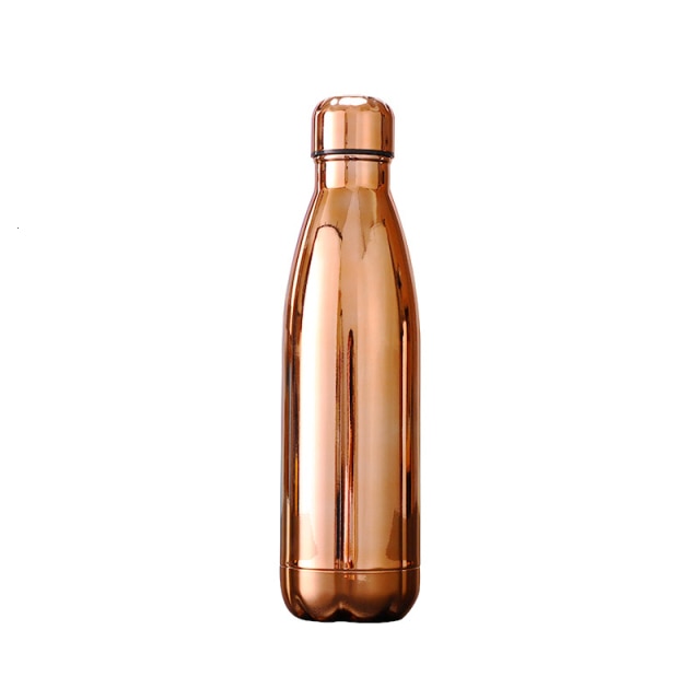 Bouteille isotherme Chrome Cuivre 500 ml, style vintage