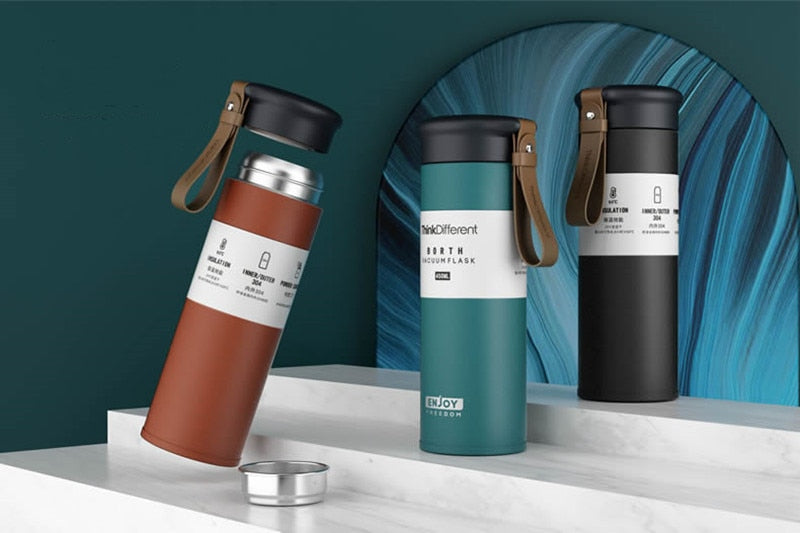 Gourde isotherme à infuseur en inox 304, 280 ou 450 ml