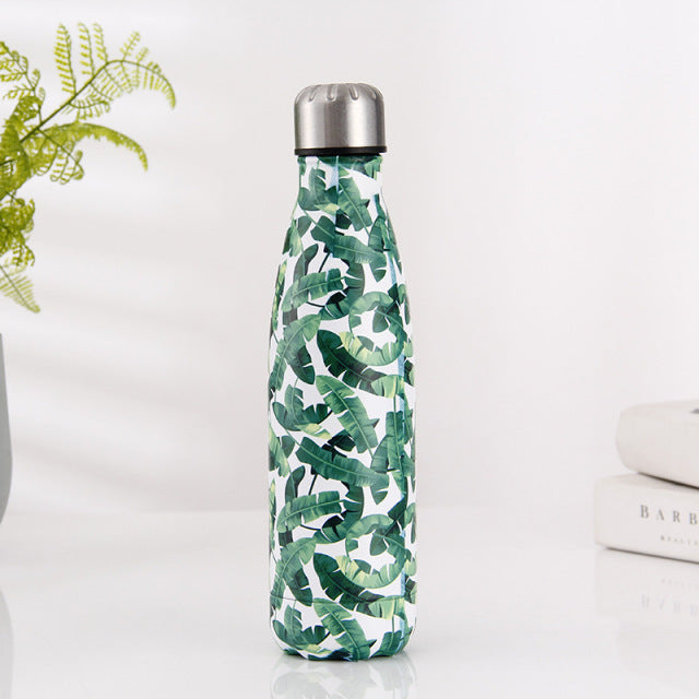 Bouteille isotherme Jungle 500 ml, motif feuillage