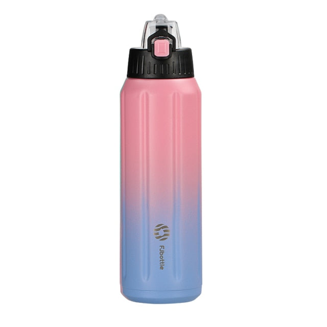 Gourde isotherme Montagne à bouton poussoir, 450 ou 600 ml