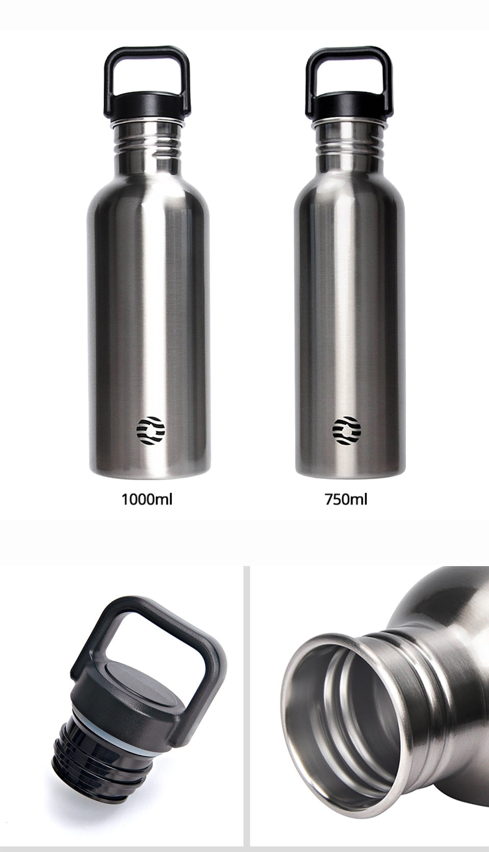 Gourde isotherme Métal en inox, de 500 ml à 2 L