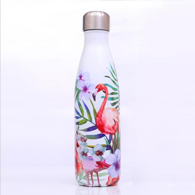 Bouteille isotherme Flamant Rose 500 ml, air de tropiques