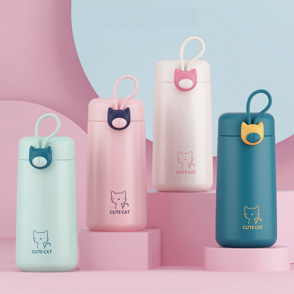 Gourde isotherme Chat 500 ml avec sangle de transport