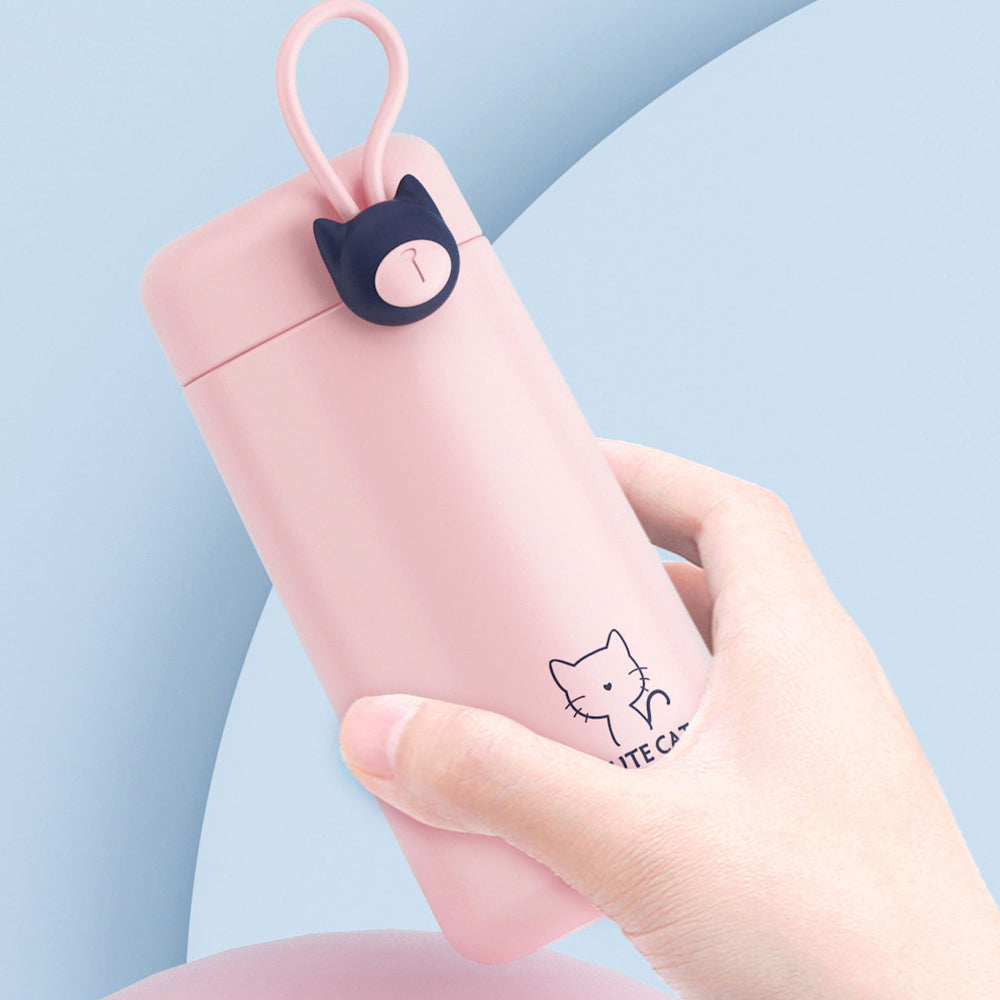 Gourde isotherme Chat 500 ml avec sangle de transport