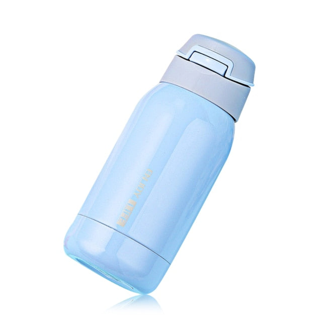 Gourde isotherme à paille intégrée 350 ml, bouton poussoir