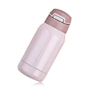 Gourde isotherme à paille intégrée 350 ml, bouton poussoir