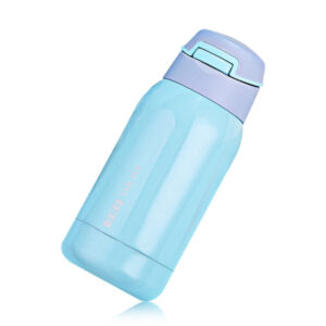 Gourde isotherme à paille intégrée 350 ml, bouton poussoir