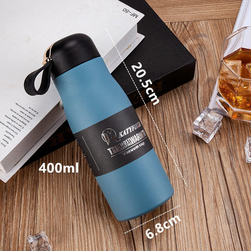 Gourde isotherme Tendance 400 ml en inox, crochet