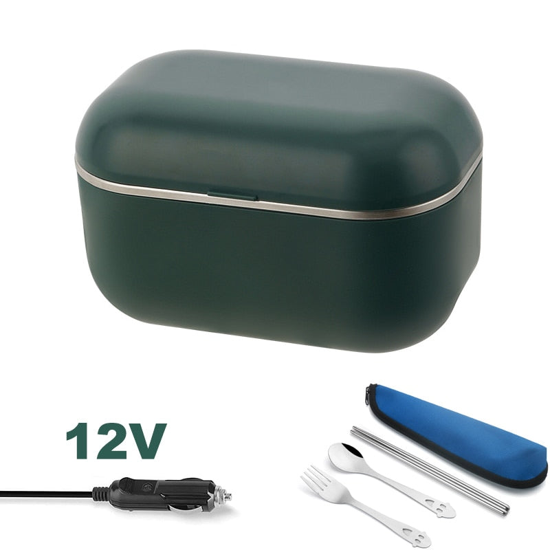 Gamelle chauffante allume-cigare en inox, 1 L, 48 W