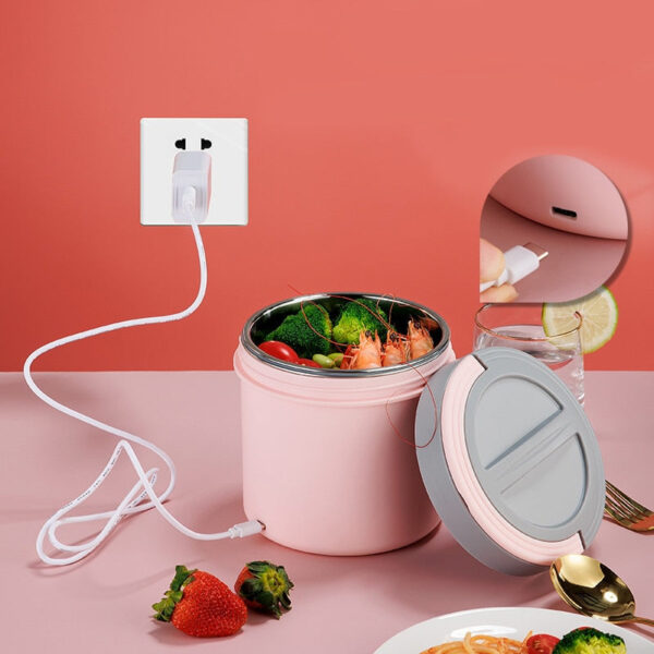 Gamelle chauffante USB 1,2 L en inox