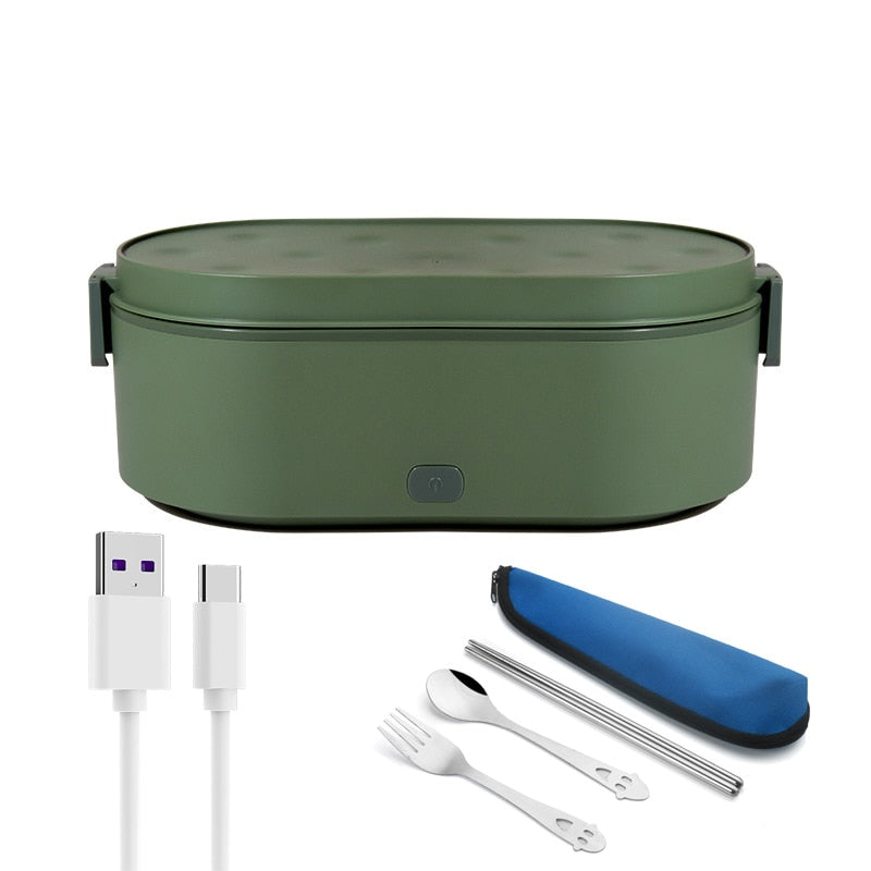 Gamelle repas chauffante USB 1 L en inox, 12 W