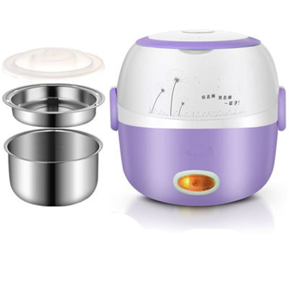 Gamelle chauffante 220 V en inox, quatre coloris