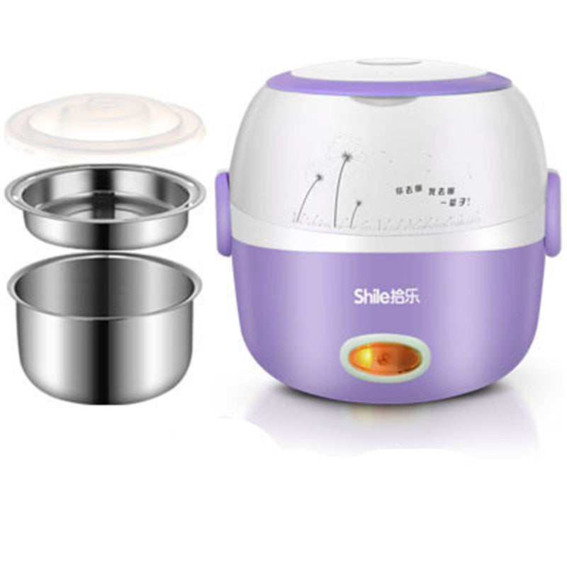 Gamelle chauffante 220 V en inox, quatre coloris