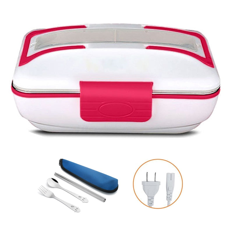 Lunch box chauffante en inox 220 V, 700 g, set de table