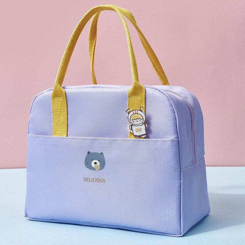 Petit joli sac isotherme repas pliable, quatre coloris