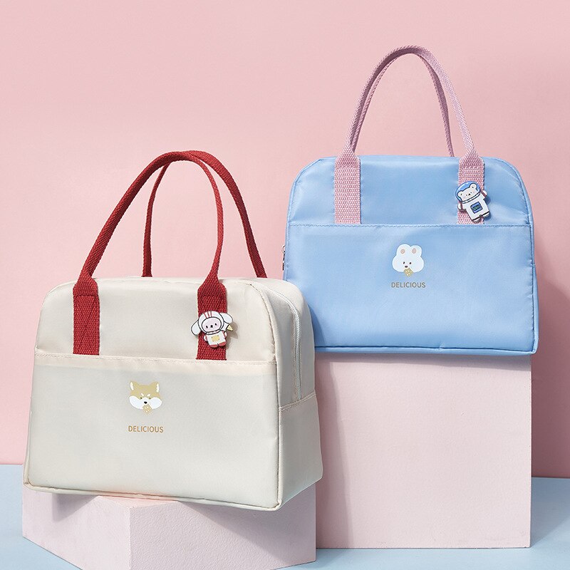 Petit joli sac isotherme repas pliable, quatre coloris