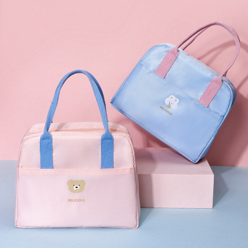 Petit joli sac isotherme repas pliable, quatre coloris