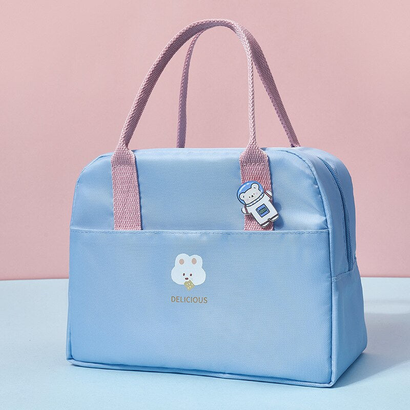 Petit joli sac isotherme repas pliable, quatre coloris