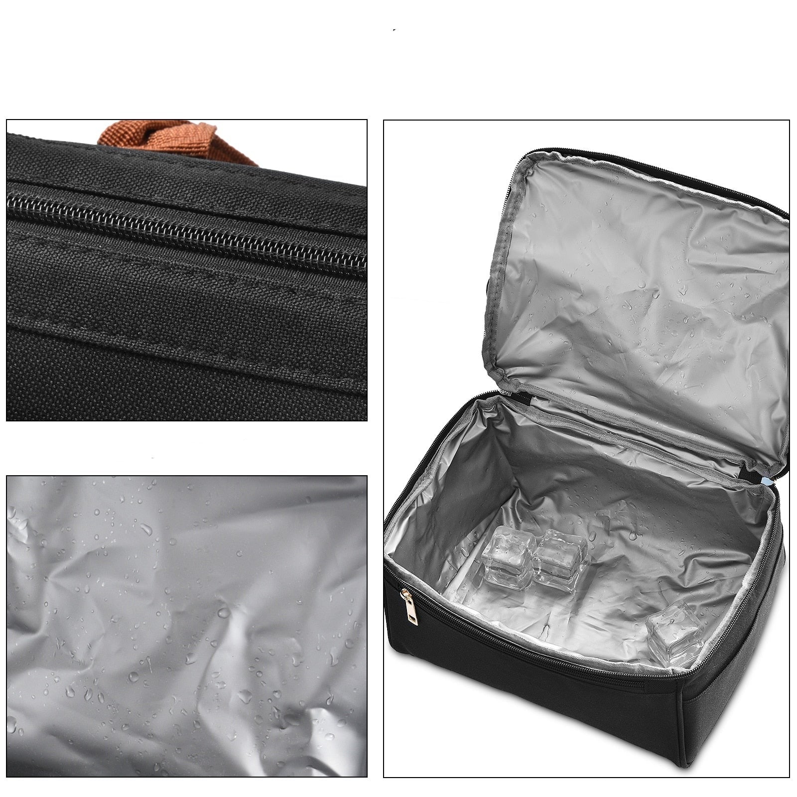 Grand sac à lunch isotherme à double compartiment, polyester