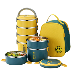 Sac isotherme écolier en polyester, jaune ou bleu, 1 à 4 couches