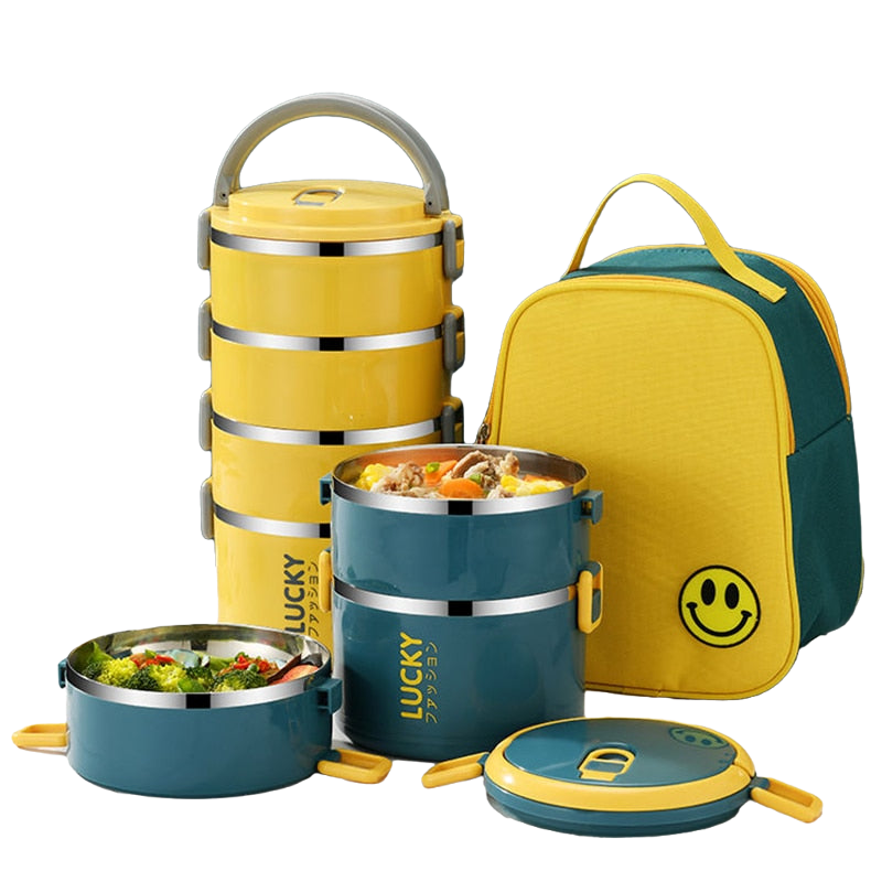 Sac isotherme écolier en polyester, jaune ou bleu, 1 à 4 couches