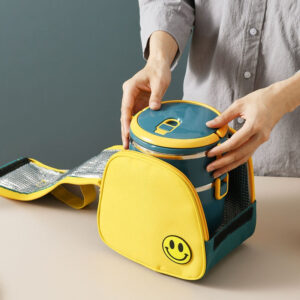 Sac isotherme écolier en polyester, jaune ou bleu, 1 à 4 couches