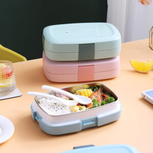 Boîte hermétique pour repas enfant, rose, bleue ou verte