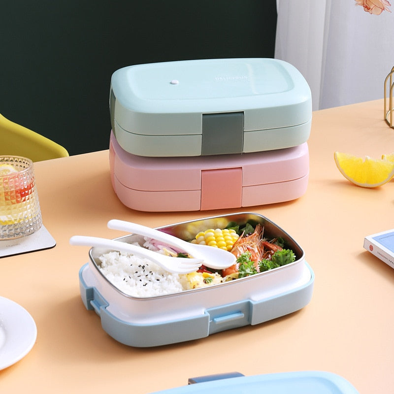 Boîte hermétique pour repas enfant, rose, bleue ou verte