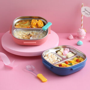 Boîte isotherme repas chaud bébé en inox, deux ou trois compartiments